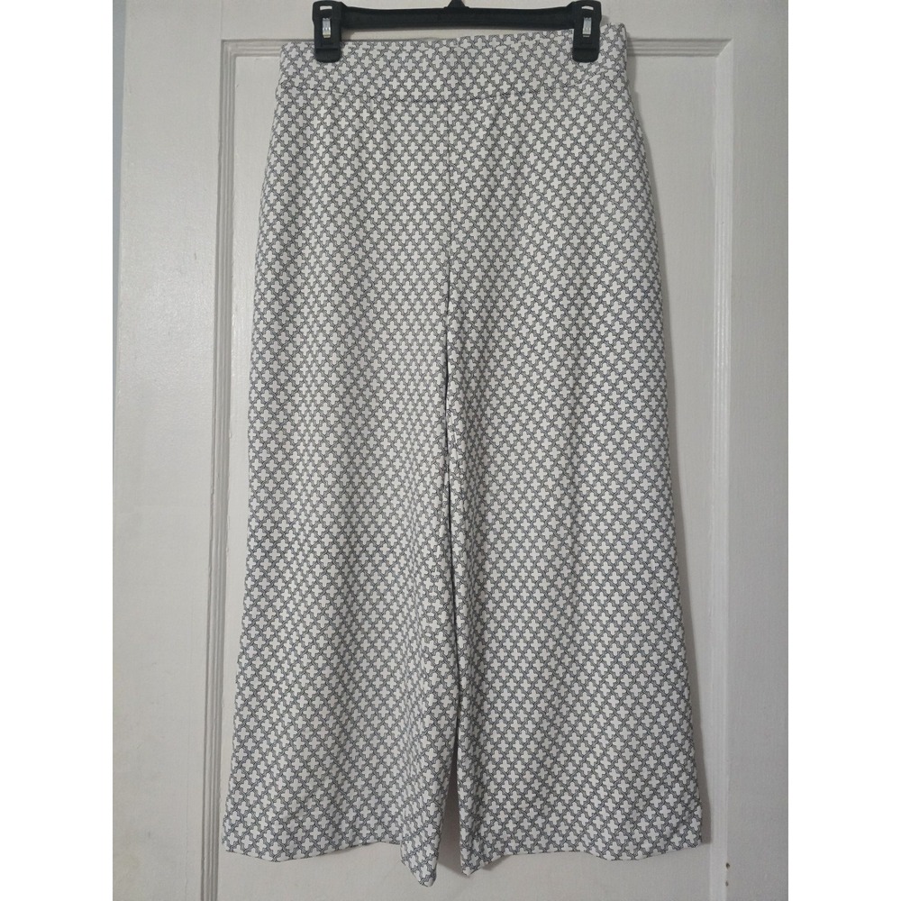 Up! Trellis Patterned Wide Leg Cropped Pants Size 4